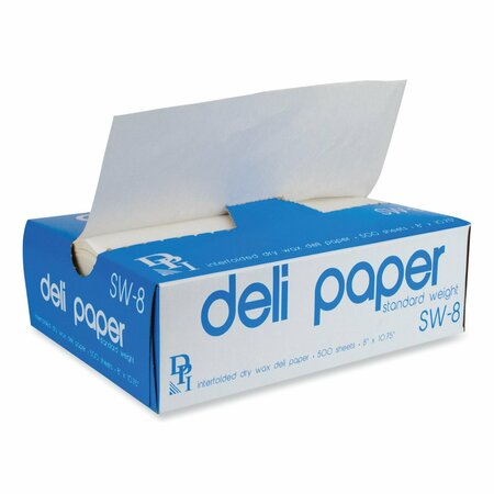 DURABLE PACKAGING Interfolded Deli Sheets, 10.75 x 8, Standard Weight, 500 Sheets/Box, PK12, 12PK SW8